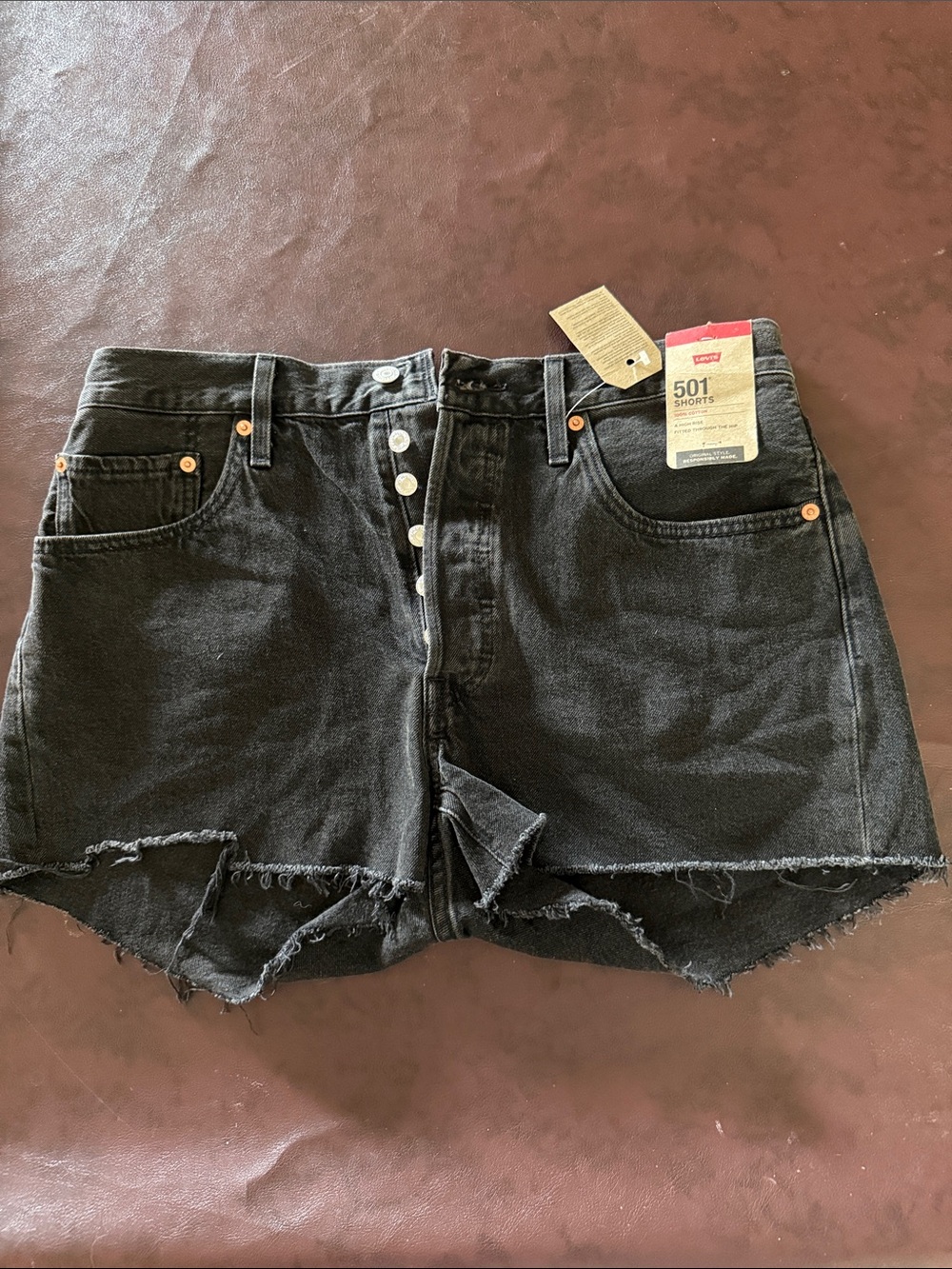 Levi's Black 501 Button-Fly Cutoff Jean Shorts size 11